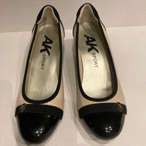 Anne Klein cream and black shoes